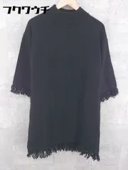 ◇ URBAN RESEARCH アーバンリサーチ ニット フリンジ 半袖 膝丈 ワンピース サイズFREE ブラック レディース 【中古】 【1002800642281】