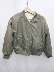 ◇ ⊇ chocol raffine robe ボア MA-1 リバーシブル 長袖 ブルゾン ジャケット サイズF カーキ アイボリー レディース P  【1409250003745】