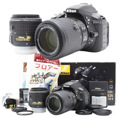 【動作確認済み】 Nikon D5300 / AF-S DX NIKKOR 18-55mm F3.5-5.6G Ⅱ VR / AF-S DX NIKKOR 55-200mm F4-5.6G ED VR デジタル一眼レフカメラ　ダブルレンズセット