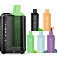電子タバコ vape シーシャ 40000回吸引可能 繰り返し充電 煙量調節 爆煙 5風味セット 大容量 ベイプ 使い捨て カートリッジ5個つき 持ち運び 水蒸気タバコ 禁煙 節煙 ニコチン0 タール0 X-SPACE