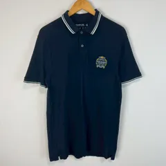 Abercrombie & Fitch アバクロンビー＆フィッチ ポロシャツ 半袖 ロゴ刺繍 ネイビー Mサイズ メンズ 古着 ストリート トラッド