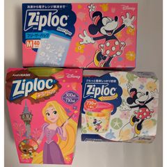 ジップロックZiploc　限定デザイン　スクリューロック　ラプンツェル　ミニー　保存容器　フリーザーバッグМ