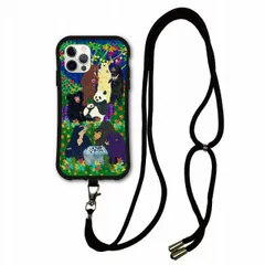 [iPhoneXR(テンアール)] スマホショルダー付 アニマル柄 動物 iPhone16 i-coronケース アイフォン15 14 Pro 13 12 11 スマホケース 全機種対応 カバー ショルダーストラップ 肩掛け 斜め掛け クマたちのナイトハ゜ーテ