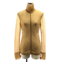 Mame Kurogouchi / マメクロゴウチ | Marble Printed Plaid Sheer High Neck Top シアートップス | 2 | ブラウン系 | レディース