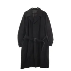 MEN'S BIGI (メンズビギ) 90～00S カシミヤメルトン ベルト付き チェスターコート ブラックのサムネイル