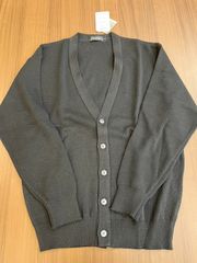 ハツヤマニット　日本製メンズカーディガン　黒　Ｍ　Ｌ　LL