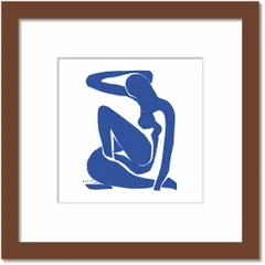 名画 シンプルアート アンリ・マティス 署名入り Nu bleu I Blue Nude1 ブルーヌード1 ブラウンフレーム ゆうパケット Sサイズ 額入り シンプル インテリア アート 入門 絵画 おしゃれ 壁掛け 絵