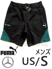 メンズ US/S 日本M相当 未使用 PUMA プーマ × メルセデス ベンツ コラボ スウェット ハーフパンツ メルセデスAMGペトロナスコレクション 599611 ブラック 黒