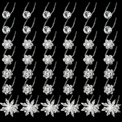 『特価』 成人式 結婚式 アニバーサリー 普段使い卒業式 撮影 和装 ヘッドドレス ヘアアクセサリー U字型 ヘアピン ストーン おしゃれプレゼント パール パール 42本セット uピン ラインストーン 髪飾り Matomtak