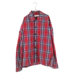 FACETASM (ファセッタズム) 22SS CHECK ZIPPER SHIRT MIMI-SH-U02 変形 ジッパー チェックシャツジャケット レッドのサムネイル