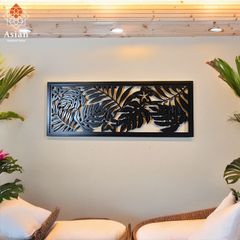 木製 アートパネル 80×30 （南国花葉1） バリ アジアン レリーフ インテリア 壁掛け 壁飾り おしゃれ モダン アジアン雑貨