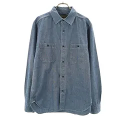 Nigel Cabourn ナイジェルケーボン 日本製 長袖 インディゴ染め ワークシャツ 48 ウォッシュブルー メンズ 古着のサムネイル