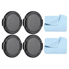 【新着商品】ユニバーサル mmネジ DSLRレンズ用 49 マイクロファイバークリーニングクロス付き フロントレンズカバー サイドピンチ 4個 カメラレンズキャップ PATIKIL