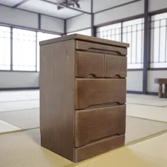 送料無料　Ｋ【新品】【完成品】仏壇台 3段チェスト 15～20号対応 桐製 スライド棚付 ブラウン 収納 幅46 奥行39 高さ70