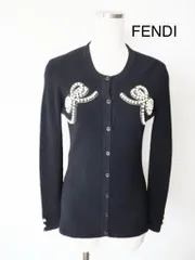 FENDI★フェンディ FFロゴ刺繍カーディガン36 FENDI☆フェンディ FFロゴ刺繍カーディガン36