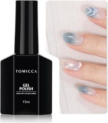 TOMICCA 젤 네일 시어 컬러 젤 단색 투명감있는 15ml UV / LED 대응 초보자 & 프로 적용 폴리쉬 타입 셀프 네일 (그레이 블루)