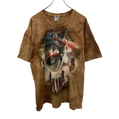 GILDAN 半袖プリントTシャツ XL ブラウン タイダイ ギルダン プルオーバー アニマルプリント 古着卸 アメリカ仕入 a705-6455
