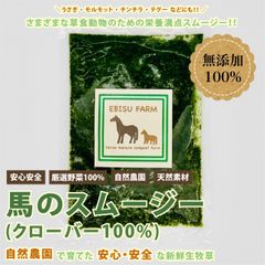 【10個セット】 馬 草食動物のための スムージー クローバー 100% 夏バテ 栄養補給 養老馬 高齢 自然農法 有機野菜 無添加 無着色 ペット用 犬 猫 ハムスター ペット 馬 乗馬 EBISU エビスファーム 誕生日