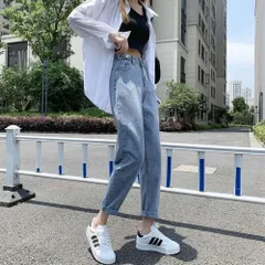 ☆ ライトブルー ☆ L ☆ デニムパンツ テーパードパンツ ウエスト調整可能 デニムパンツ テーパードパンツ レディース テーパード ジーンズ パンツ デニム 長ズボン ズボン ロングパンツ ウエスト調整可能 ウエストボタン ウエスト 調整可