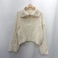 ◇ ⊇ mily bilet ミウィビレット ハーフジップ ニット 長袖 セーター サイズXL アイボリー系 レディース E  【1502060045933】
