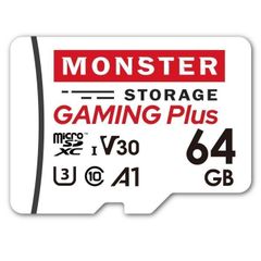 Monster Storage microsdカード マイクロSDカード microSDXC 64GB UHS-I U3 V30 A1 4K対応 R:95MB/s Gaming Plus Nintendo Switch対応 MS-GM064MSD