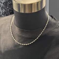 50センチ 3mm ホワイト パールチェーンネックレス シルバーチェーン メンズ レディース デザインネックレス チョーカー ストリート カジュアル おしゃれ トレンド シンプル ノームコア シンプル