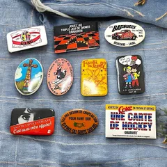 DE 車 アニメ イラスト 缶バッジ 四角 楕円 ビンテージ アンティーク 50s ~ 60s 70s 80s 90s 00s 小物 アクセサリー 古着 USA アメリカ ユーロ 仕入れ ロック バイカー アメカジ ストリート  p10/のサムネイル