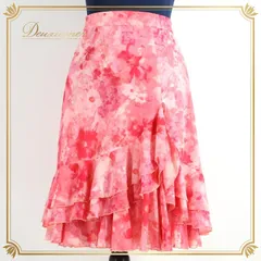 社交ダンス 衣装 スカート チャコット Chacott ピンク系 花柄 フリル ひざ丈 上品 華やか 鮮やか 日本製 上品 かわいい レッスン 練習 淡い