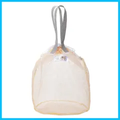 【特価セール】洗って干す 横45cm×縦40cm×底面φ25cm 丸洗い 特大 おもちゃが洗えるお砂場バッグ カビにくい メッシュバッグ プール 収納袋 水遊び おもちゃ 030528 (daiya) ベージュ ダイヤ