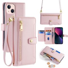 未使用 iPhone15ケース アイホン15 スマホカバー スマホケース スマホショルダー カード収納 小銭入れ 手帳型 肩掛け スタンド PUレザー サクラピンク