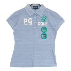 サイズ：0 PEARLY GATES パーリーゲイツ  半袖ポロシャツ 3点ワッペン ブルー系 [240001169718] ゴルフウェア レディース ストスト