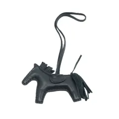 【栄】エルメス ロデオ タッチPM 黒 ソーブラック アニョーミロ Y刻 2020年製造 バッグチャーム 小物 アクセ 箱