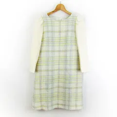 ユニバーサルミューズ ワンピース トップス 長袖 チェック柄 ツイード レディース ﾌﾘｰサイズ クリーム×水色 UNIVERVAL MUSE 【中古】