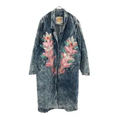 ジョーダ ファッション ペイント加工 長袖 デニムコート L ブルー系 JORDA FASHION レディース 古着 【240420】