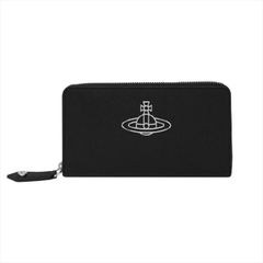 Vivienne Westwood ヴィヴィアンウエストウッド SAFFIANO THIN LINE ORB ZIP ROUND WALLET 51050003-L001N ラウンドファスナー長財布 N402 BLACK