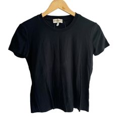 EMPORIOARMANI(エンポリオアルマーニ) 半袖Tシャツ サイズI40 M レディース美品  - 黒×ピンク×ライトブルー クルーネック