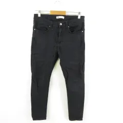 ザラ ZARA スキニーデニムパンツ ロング ストレッチ 黒 38 *A758