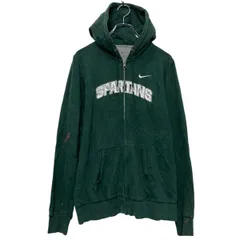 NIKE プリント スウェット パーカー ナイキ S~ グリーン フルジップ 古着卸 アメリカ仕入 a610-5082