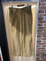 コーデュロイパンツ ノータック フレアパンツ TALONジップ ライトブラウン系 黄土色 A-472