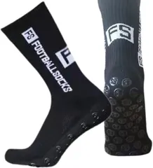 B-magasin 互換品サッカー ソックス グリップ スポーツ 靴下 滑らない ランニング ゴルフ アウトドア 作業 セット(黒1,  24.5-28.0 cm)