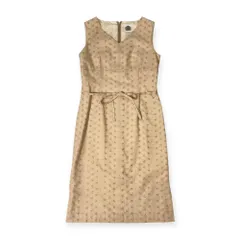 J.PRESS ジェイプレス 花柄 刺繍 ノースリーブ ワンピース 9/ベージュ レディース