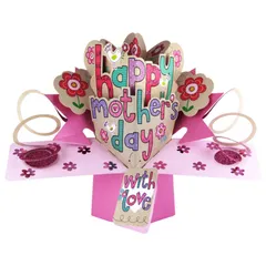 セカンドネイチャー ポップアップカード 母の日 ハッピー マザーズデー レタリング MPOP004 3D メッセージカード 季節行事