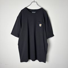 【L】USA古着 Carhartt カーハート LOOSE FIT Tシャツ ワンポイント ポケット オーバーサイズ ブラック