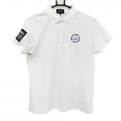 パーリーゲイツ 半袖ポロシャツ 白 背面ビッグロゴ シリコンワッペン  レディース 2(L) ゴルフウェア 2023年モデル PEARLY GATES