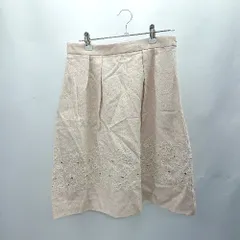 ◇ ⊇◎●未使用● Debut de Fiore デビュードフィオレ 花柄刺繍 ミニ丈 台形 スカート サイズ38 ベージュ系 レディース E  【1501160022776】