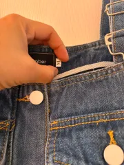 ナンバー デニム サスペンダー オールインワン Mサイズ