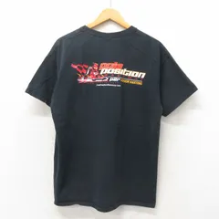 L/古着 半袖 ビンテージ Tシャツ メンズ 00s レーシングカー コットン クルーネック 黒 ブラック 25may19 中古