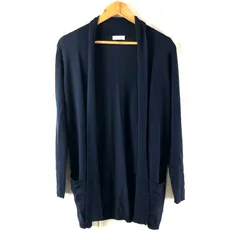 インデックス INDEX  カーディガン ミドル丈 オープンフロント ネイビー Lサイズ 2025083100247