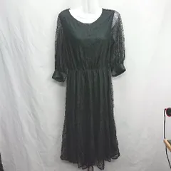 ◇ ⊂ GIRL ガール パーティードレス 長袖 ロング丈 ワンピース サイズL ブラック　グリーン レディース E  【1411280007303】