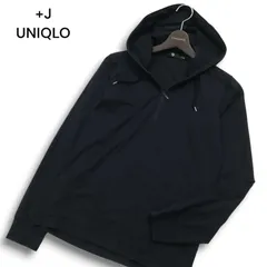 +J UNIQLO ユニクロ × ジルサンダー 通年★ ハーフジップ プルオーバー パーカー Sz.S メンズ 黒